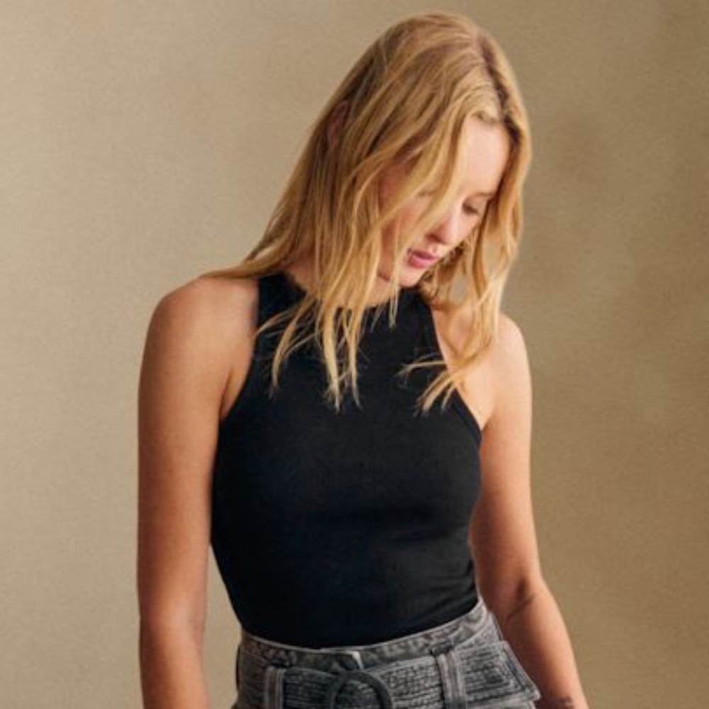 Sezane Marcelo Tank Tops Black - Size L
